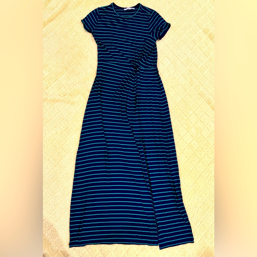 LOFT Striped Twist Maxi Dress | Women’s Small | Blue & Green